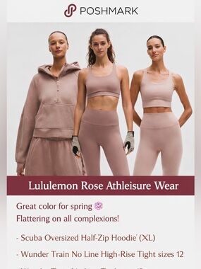 NWT 💕 Lululemon athletica Ashen Rose Athleisure Set - 🧘